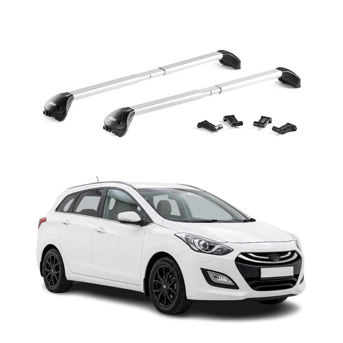 Dachträger Grundtäger für Hyundai i30 III Kombi 2017-2026 100kg Alu Silber ABE
