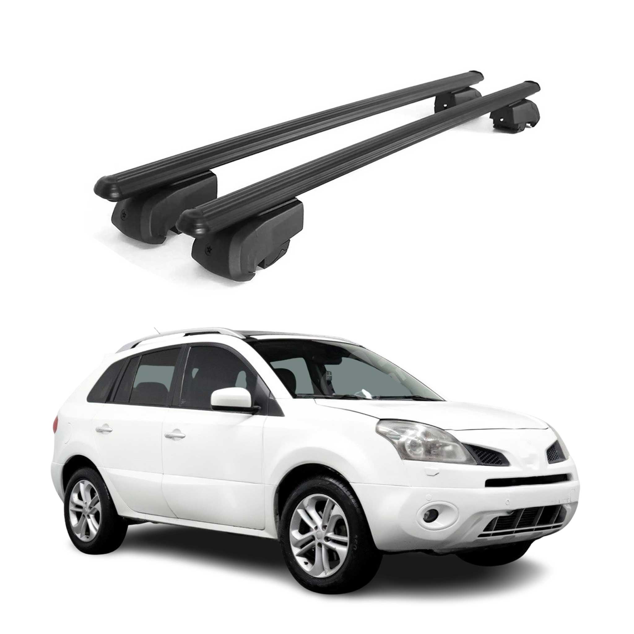 Dachträger Grundträger für Renault Koleos I 2011-2015 Facelift Alu Schwarz 2tlg