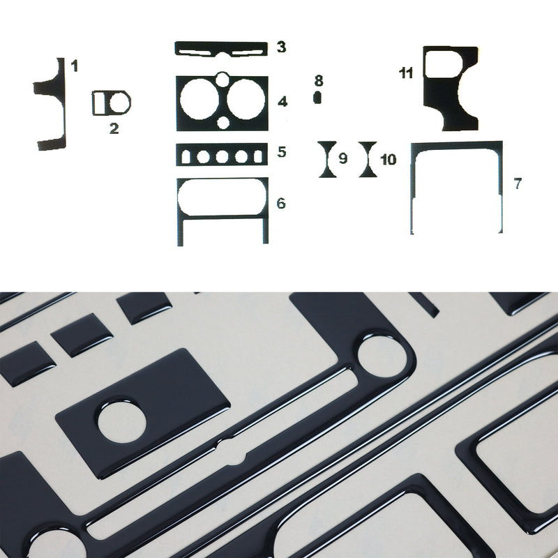 Innenraum Dekor Cockpit für Citroen Berlingo 2003-2008 Piano Schwarz Optik 11tlg