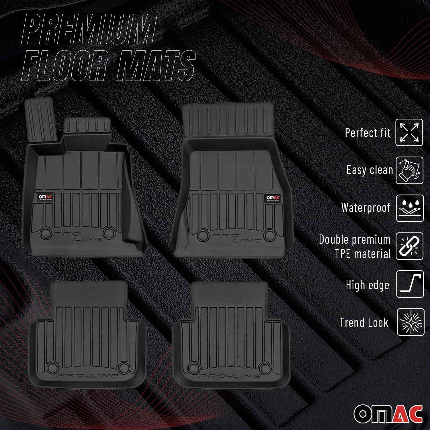OMAC Gummi Fußmatten für BMW 8er Gran Coupe G16 2019-2026 Premium TPE Schwarz 4x