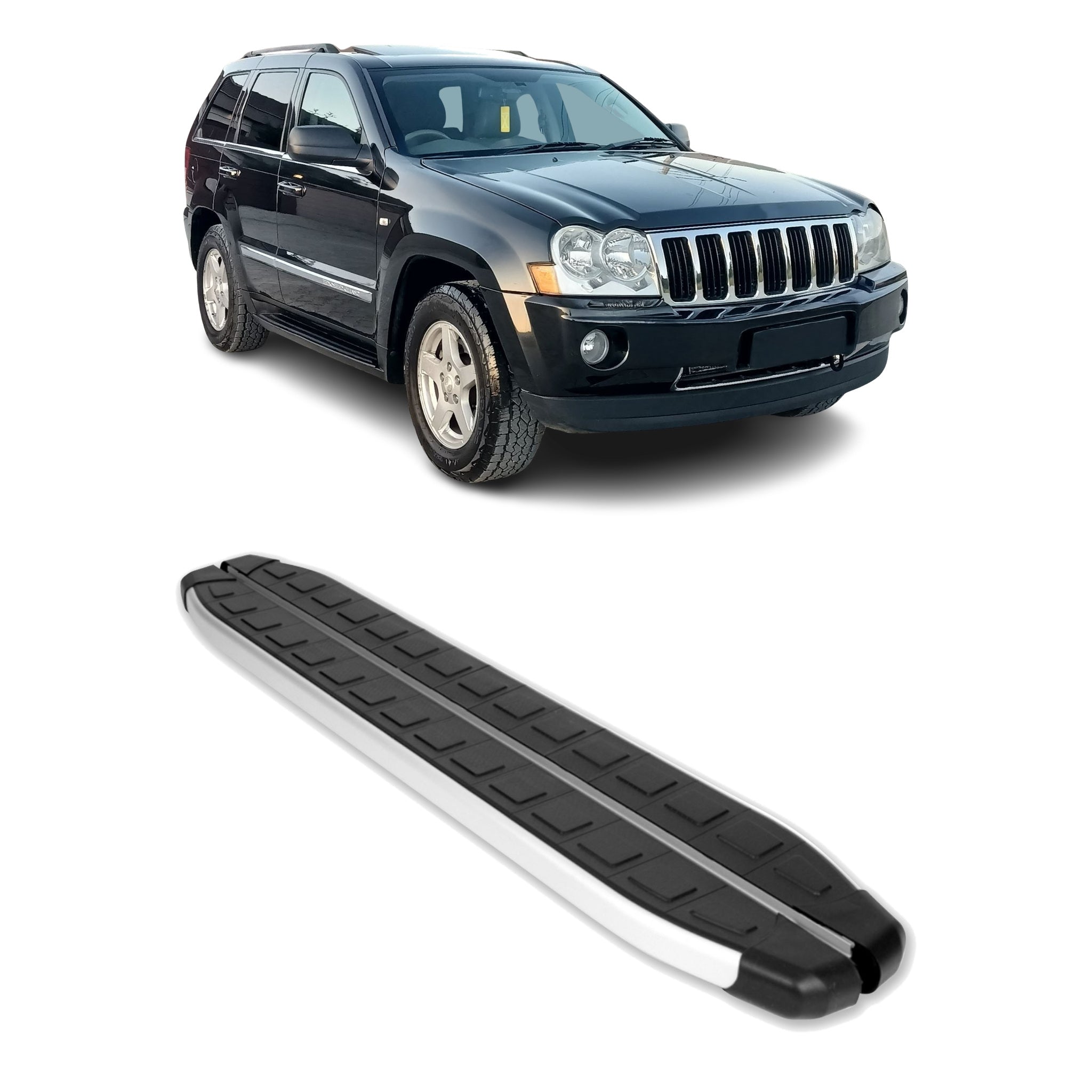 Seitenbretter Trittbretter für Jeep Grand Cherokee WK 2005-2010 Alu Schwarz