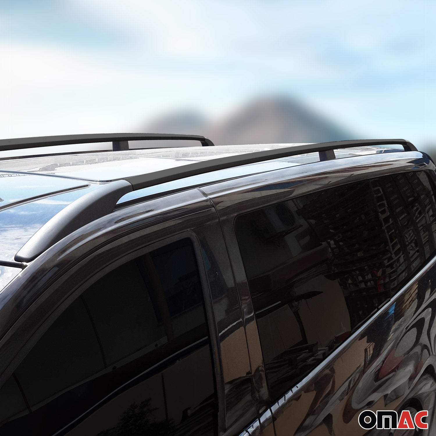 Dachreling Dachgepäckträger für Renault Kangoo 2008-2021 Kurzer Alu Schwarz