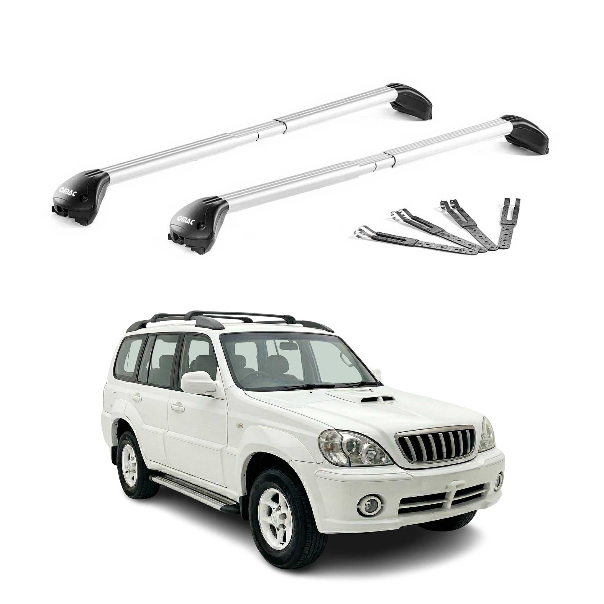Dachträger für Hyundai Terracan 2001-2007 100kg Aluminium Silber 2x ABE