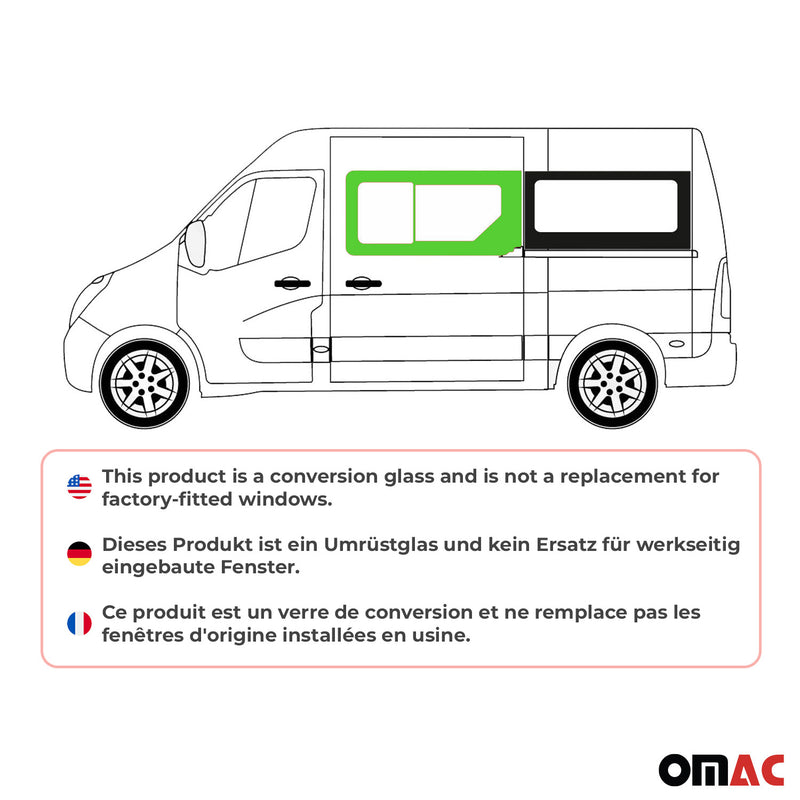 Side window sliding window for Renault Master 2010-2025 black left L1