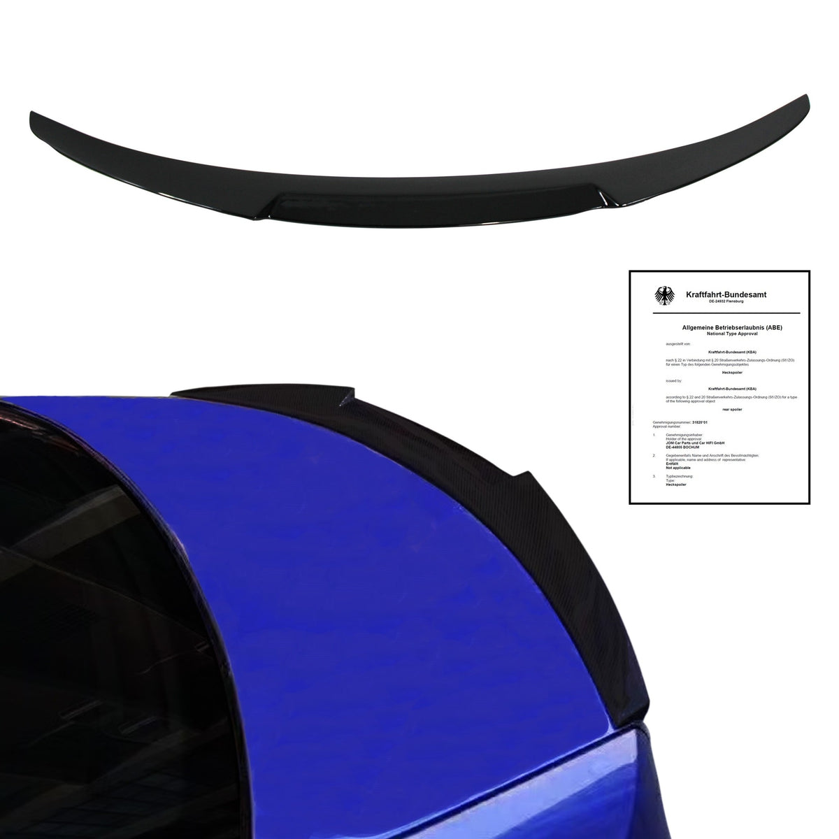 JOM Heckspoiler Dachspoiler für BMW 3er (E90) Limo 2005-2011 mit ABE ABS