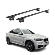 Dachträger Grundtäger für BMW X6 F16 2014-2019 100kg Aluminium Schwarz 2 tlg ABE