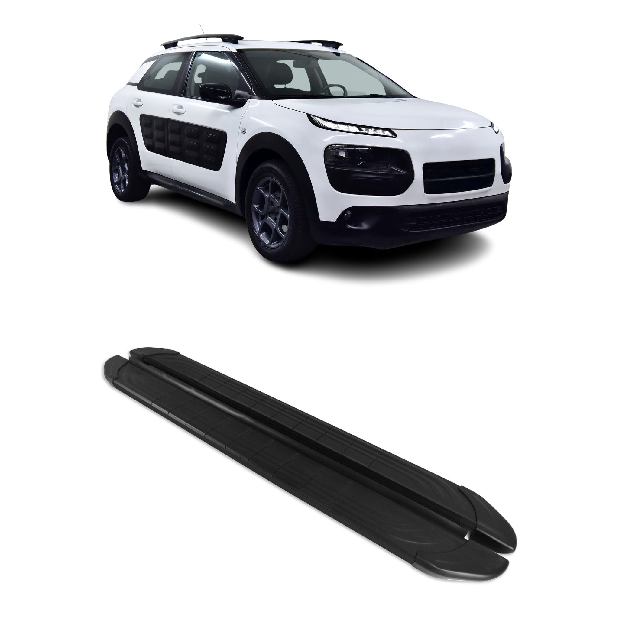 Trittbretter für Citroen C4 Cactus 2014-2022 Aluminium Schwarz 2tlg