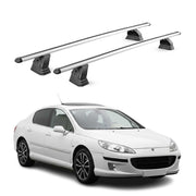 Alu Dachträger für Peugeot 407 2004-2011 TÜV T-Nut Abschließbar 2tlg Silber