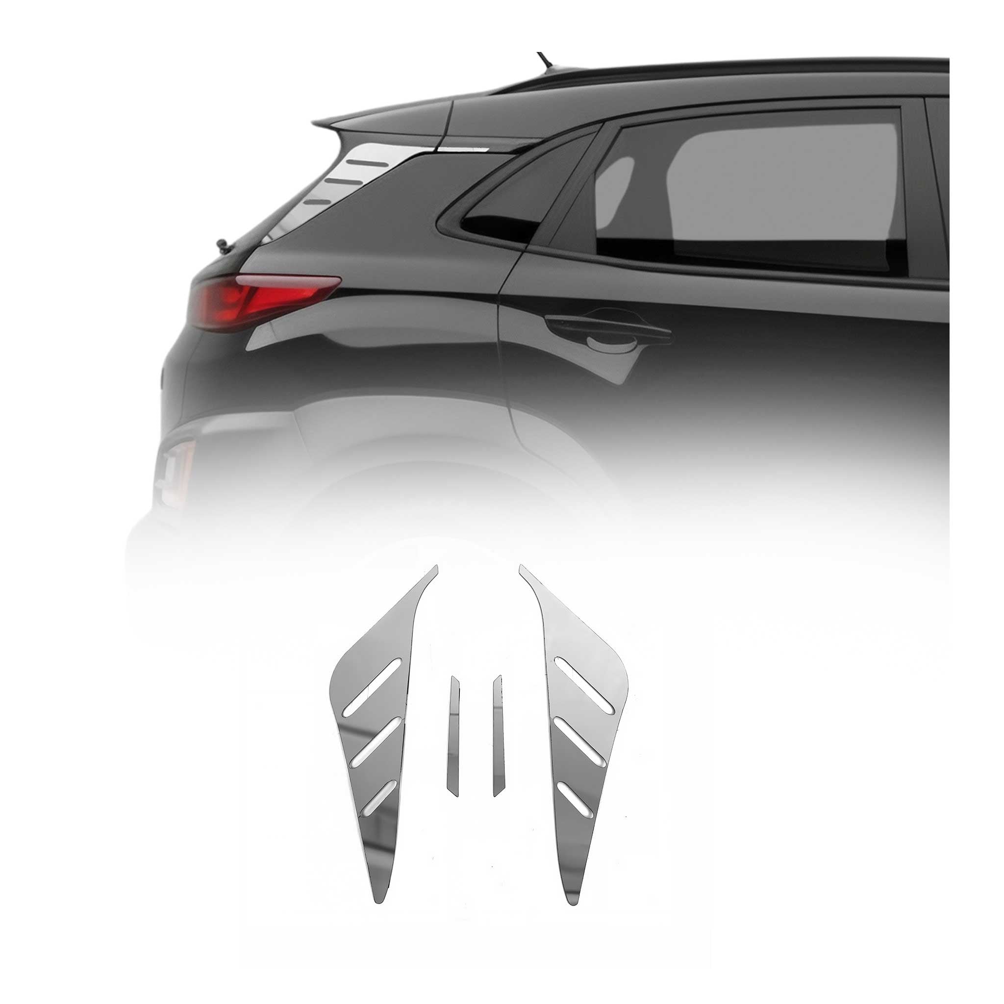 Spoiler Leiste Kofferraum Leiste für Hyundai Kona 2017-2020 Edelstahl Chrom 4x
