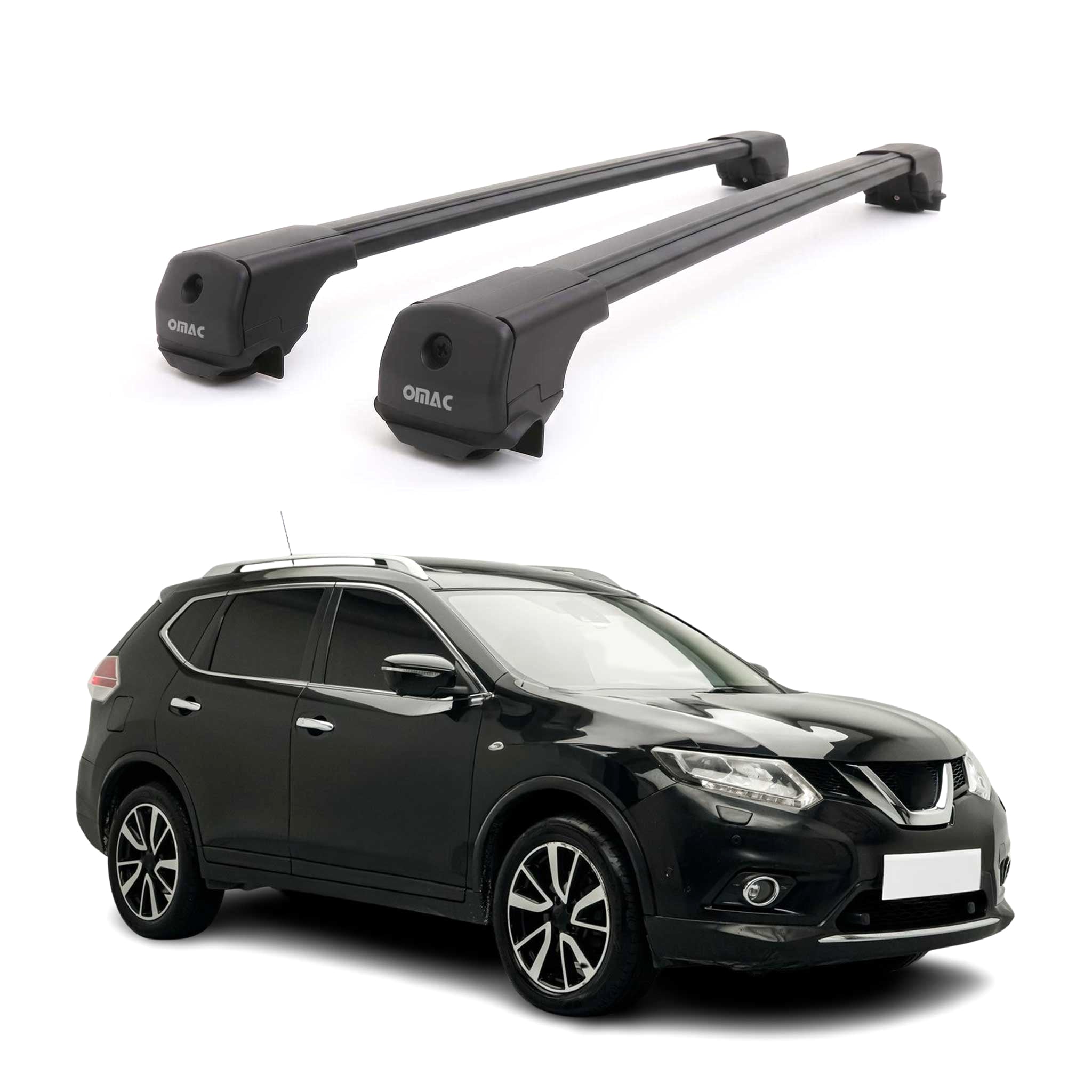 Dachträger Grundträger für Nissan X-Trail III T32 2013-2021 Aluminium Schwarz 2x