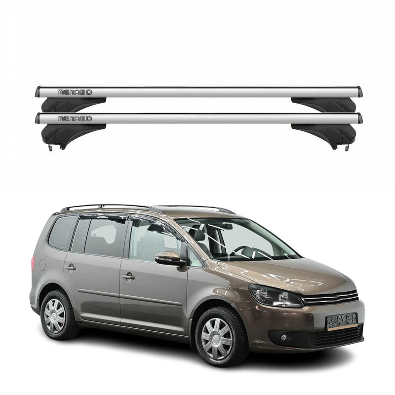 Menabo Dachträger Grundtäger für VW Touran I 1T 2010-2015 Aluminium Silber 2 tlg