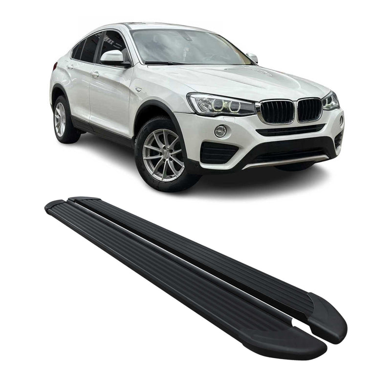 Seitenschweller Trittbretter Schweller für BMW X4 F26 2013-2018 Alu Schwarz