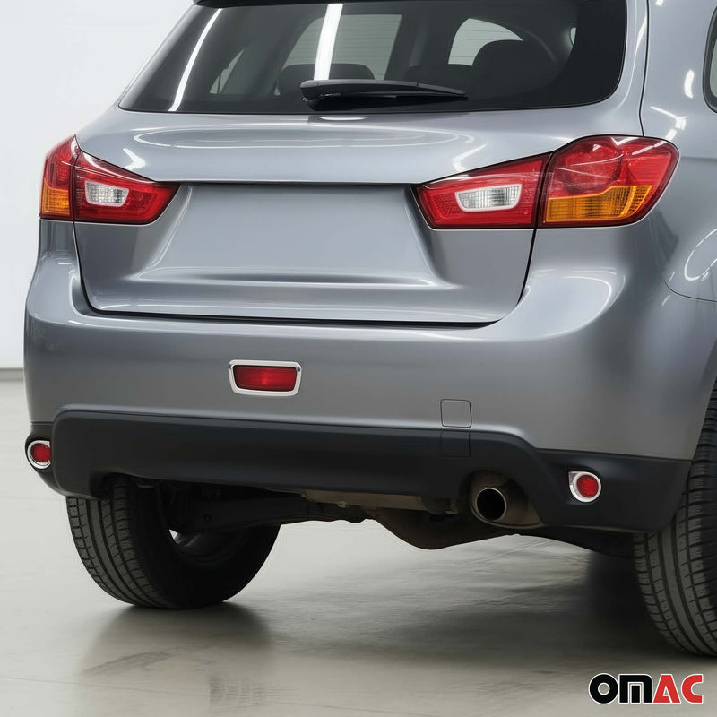 Hintere Reflektor Rahmen Umrandung für Mitsubishi ASX Chrom ABS Silber 3tlg