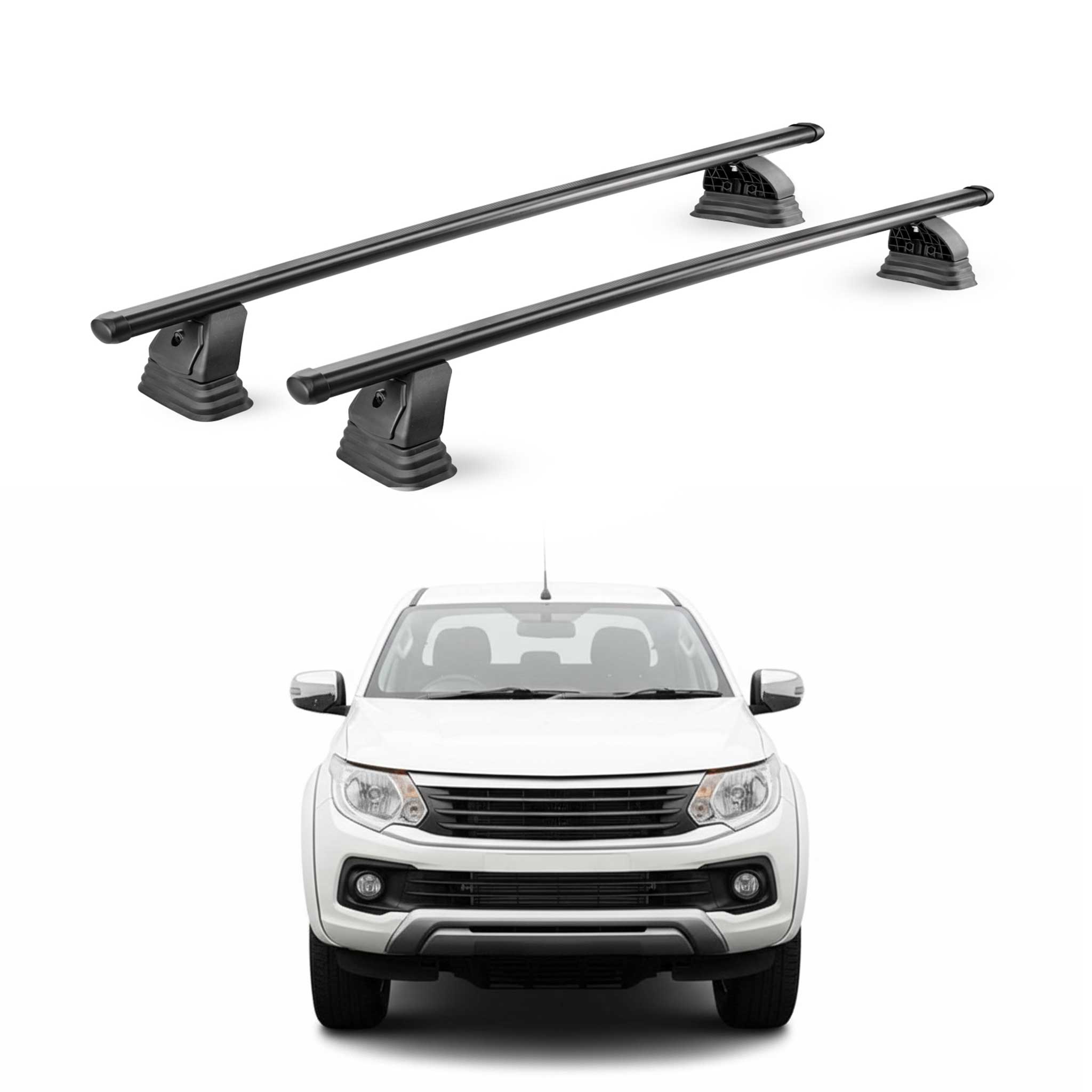 Stahl Dachträger für Fiat Fullback Double Cab / Singe Cab 2016-2019 2tlg Schwarz