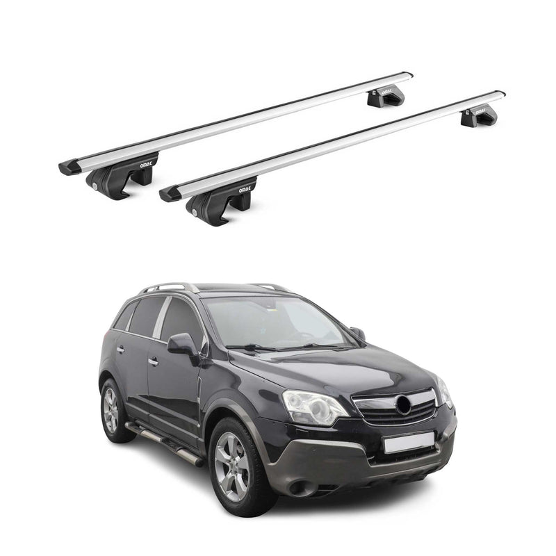 Dachträger Grundtäger für Opel Antara 2006-2015 90kg Aluminium Silber 2 tlg ABE