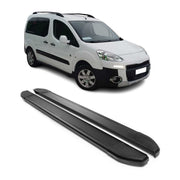 Alu Seitenschweller Trittbretter für Peugeot Partner Tepee 2008-2018 Schwarz 2x