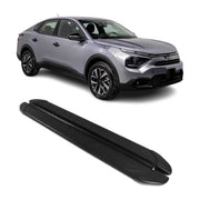 Seitenschweller Trittbretter für Citroen C4 X 2022-2026 Schwarz Aluminium 2 tlg