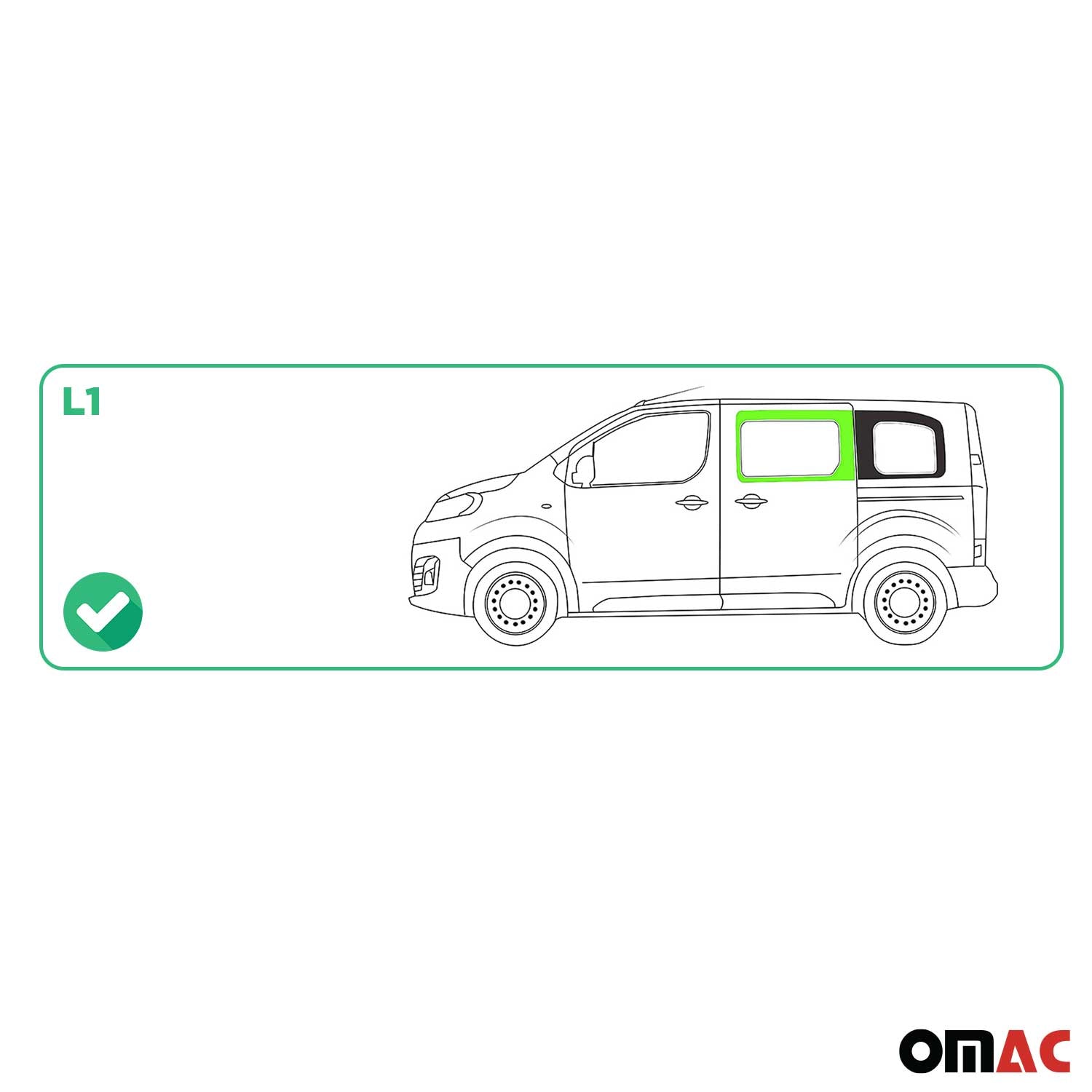 Seitenfenster Auto Fenster für Citroen Jumpy 2016-2026 Links L1 Schwarz