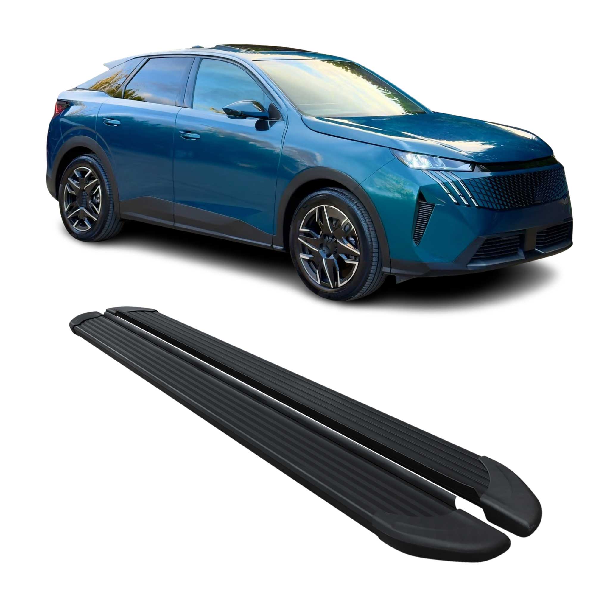 Seitenschweller Trittbretter Schweller für Peugeot e-3008 2024-2026 Alu Schwarz