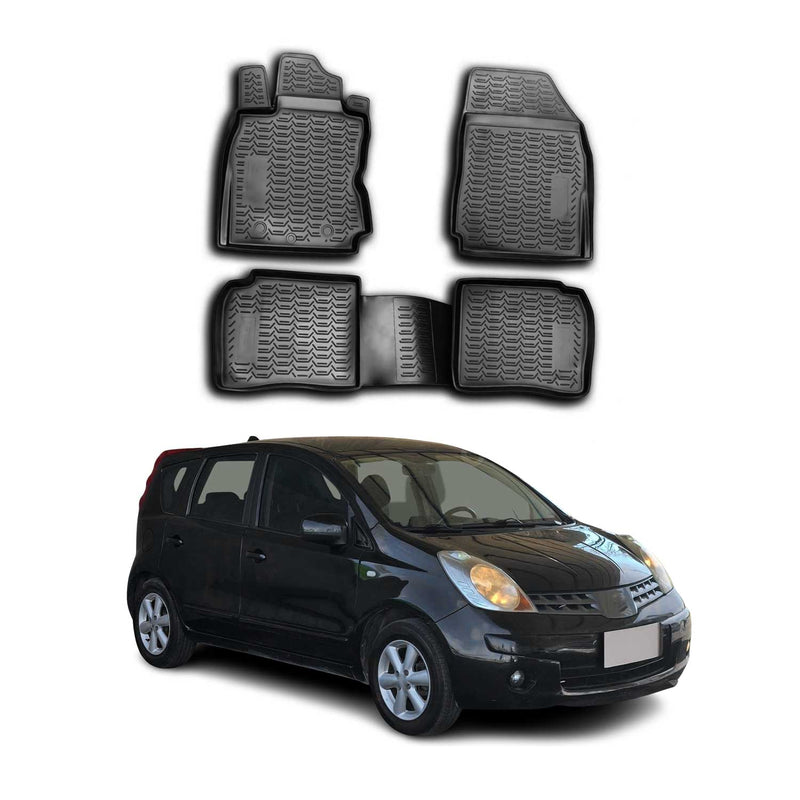 OMAC Gummimatten Fußmatten für Nissan Note 2005-2013 TPE Automatte Schwarz 4tlg