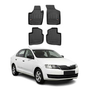 OMAC Gummi Fußmatten für Skoda Rapid 2012-2019 Premium TPE Automatten Schwarz 4x