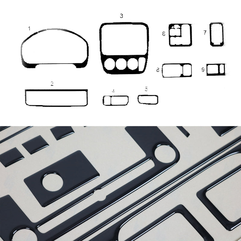 Innenraum Dekor Cockpit für Honda CR-V 1996-2001 Piano Schwarz Optik 9tlg