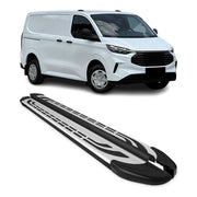 Trittbretter Seitenschweller für Ford Transit Custom 2023-26 L1 Grau Schwarz 2x