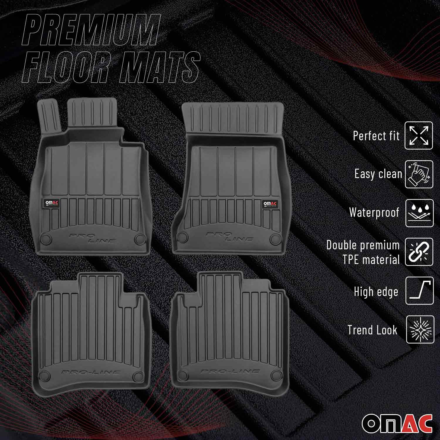 OMAC Gummi Fußmatten für Mercedes S Klasse Lang V222 X222 2014-2020 Premium 4x
