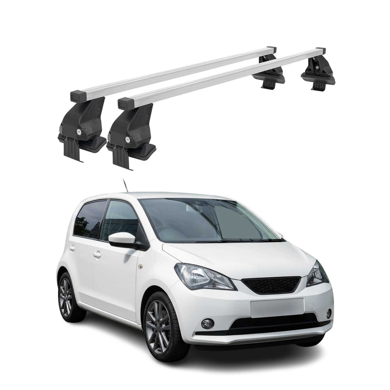 Menabo Dachträger Grundtäger für Seat Mii 2011-2021 50kg Stahl Silber 2 tlg