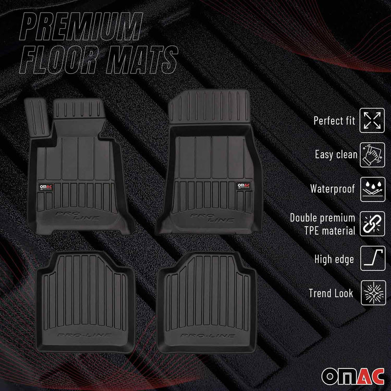 OMAC Gummi Fußmatten für BMW 3er GT F34 2012-2023 Premium Gummi Schwarz 4x