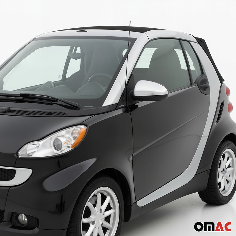 Spiegelkappen Spiegelabdeckung für Smart ForTwo 2007-2015 Edelstahl Silber 2tlg