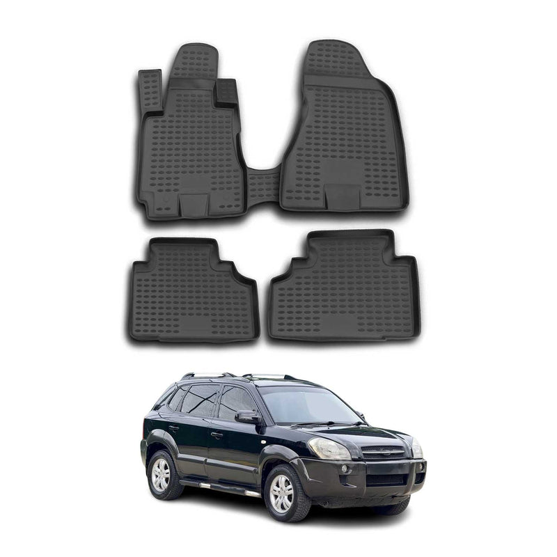 OMAC Gummimatten Fußmatten für Hyundai Tucson 2004-2010 TPE Automatte Schwarz 4x