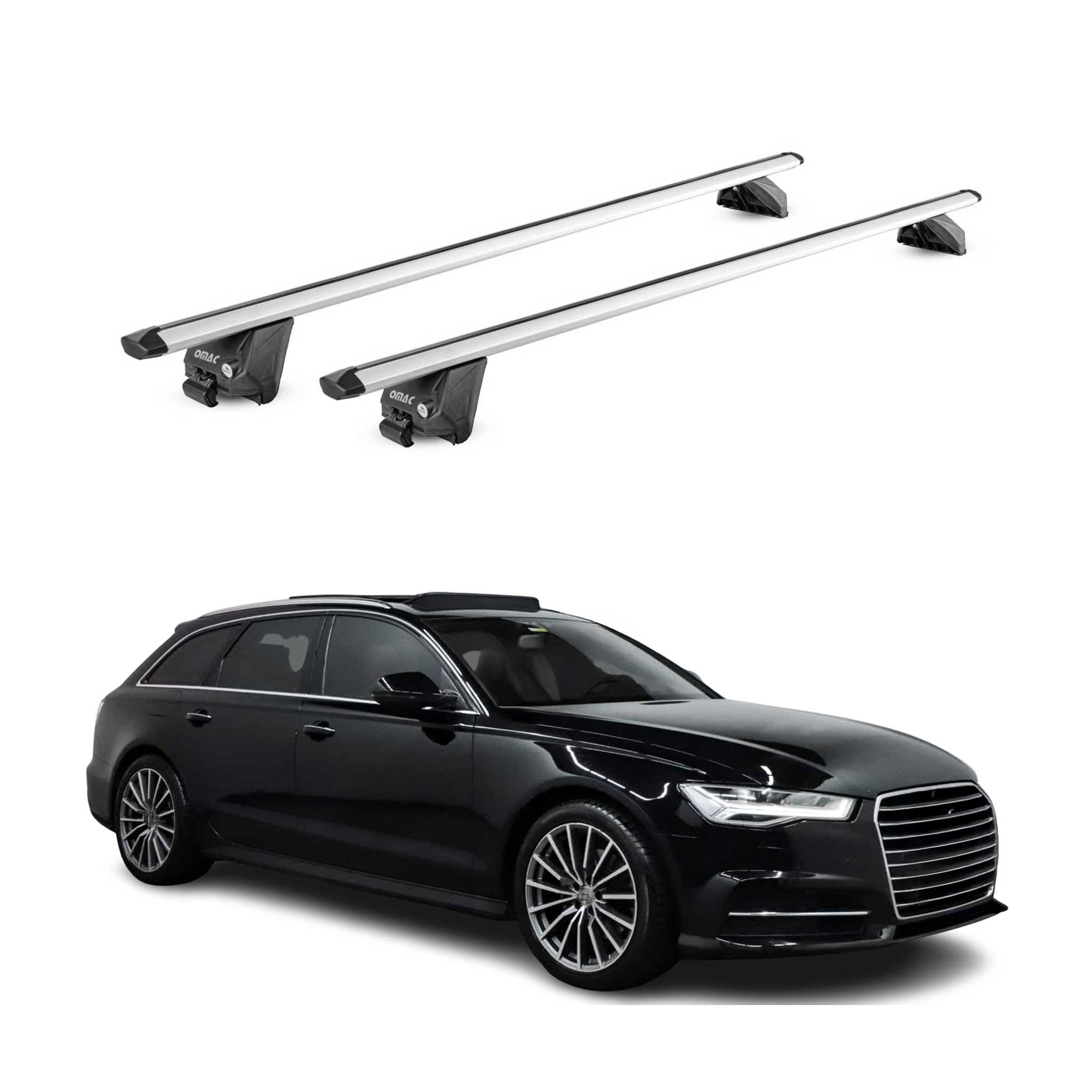 Dachträger Grundtäger für Audi A6 C7 Avant 2011-2018 100kg Alu Silber 2 tlg ABE