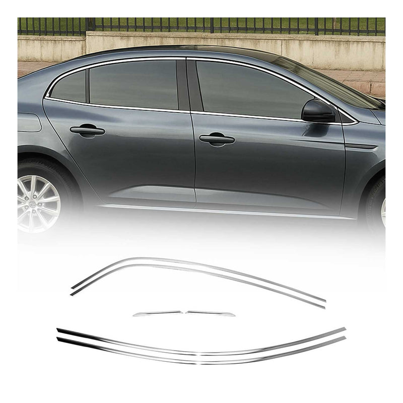 Fensterleisten Zierleisten für Renault Megane Limo 2016-2025 Edelstahl Chrom 6x