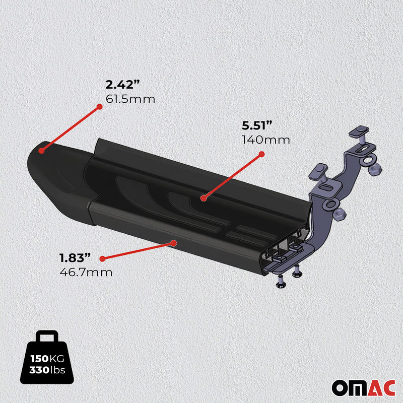 Trittbretter Seitenschweller für Isuzu D-Max DoubleCab 2003-2012 Alu Schwarz