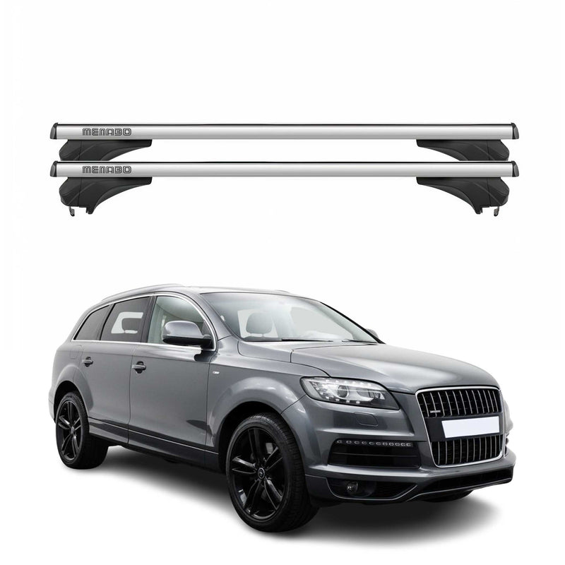 Menabo Dachträger Grundtäger für Audi Q7 4L 2005-2015 Aluminium Silber 2 tlg