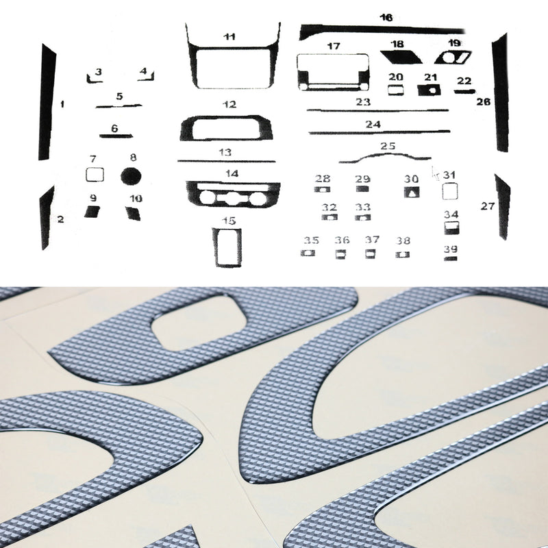Innenraum Dekor Cockpit für VW Caddy 2015-2020 Carbon Optik 39tlg