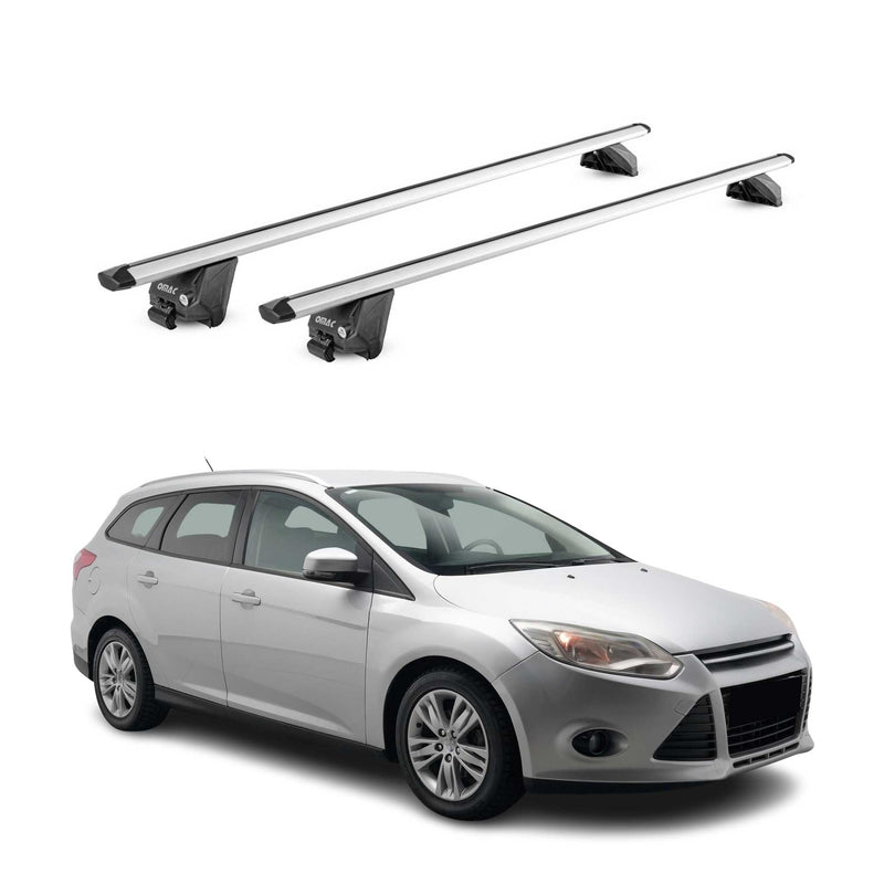 Dachträger Grundtäger für Ford Focus III IV 2011-2024 100kg Alu Silber 2 tlg ABE