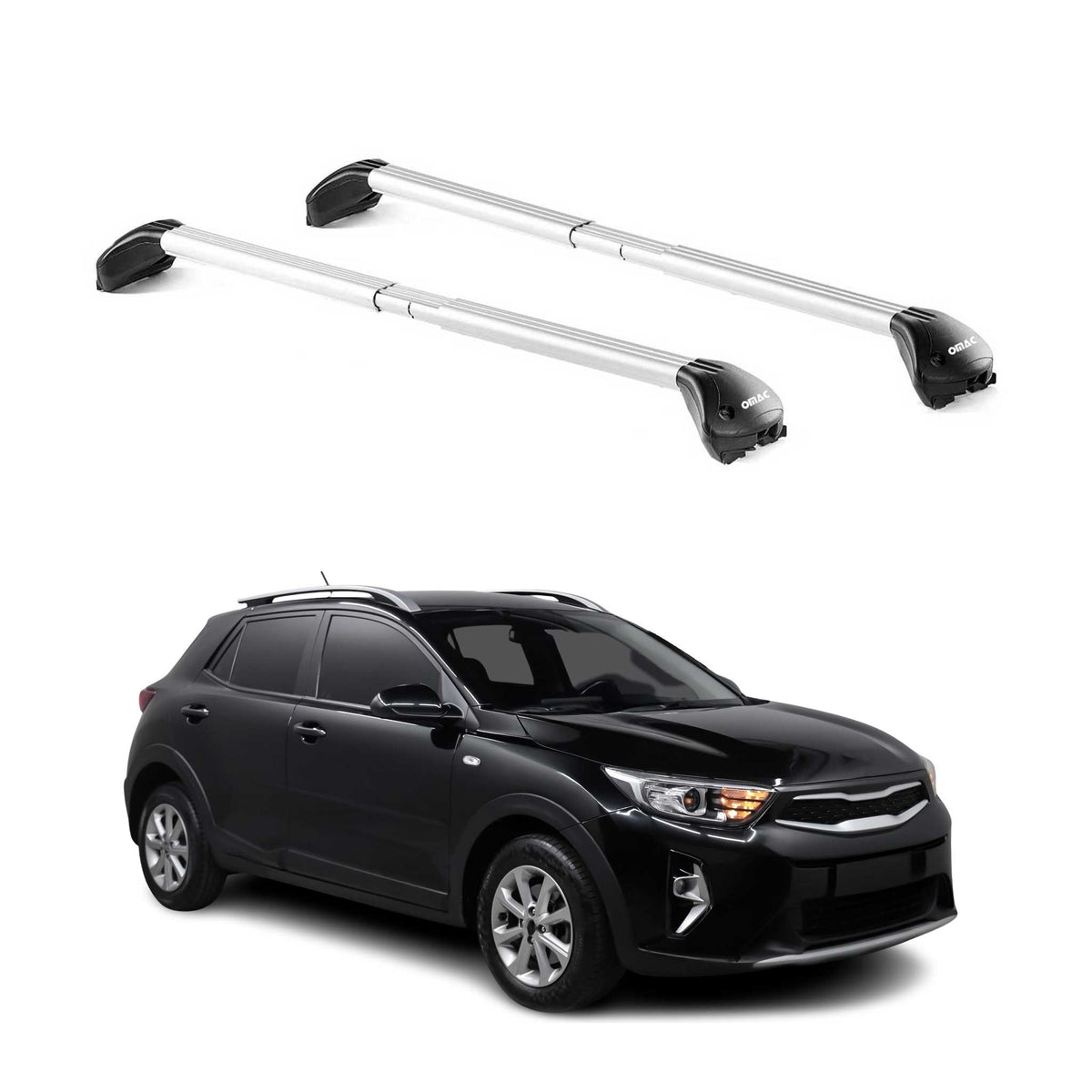 Dachträger Grundtäger für Kia Stonic 2017-2026 100kg Aluminium Silber 2 tlg ABE