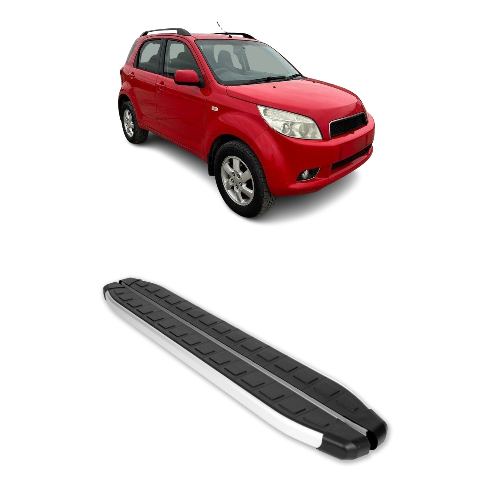 Seitenbretter Trittbretter für Daihatsu Terios II J200 2006-2017 Alu Schwarz