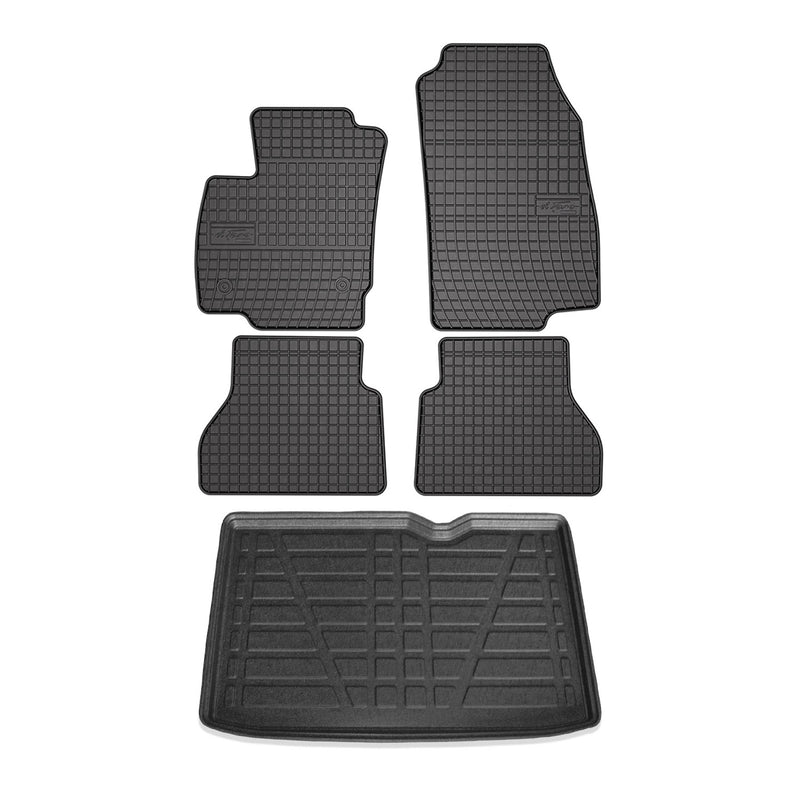 Fußmatten & Kofferraumwanne Set für Ford B-Max 2012-2024 Gummi TPE Schwarz 5x