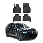 Fußmatten Gummimatten für BMW X7 G07 2019-2025 OMAC Premium 3D Schwarz TPE 4 tlg