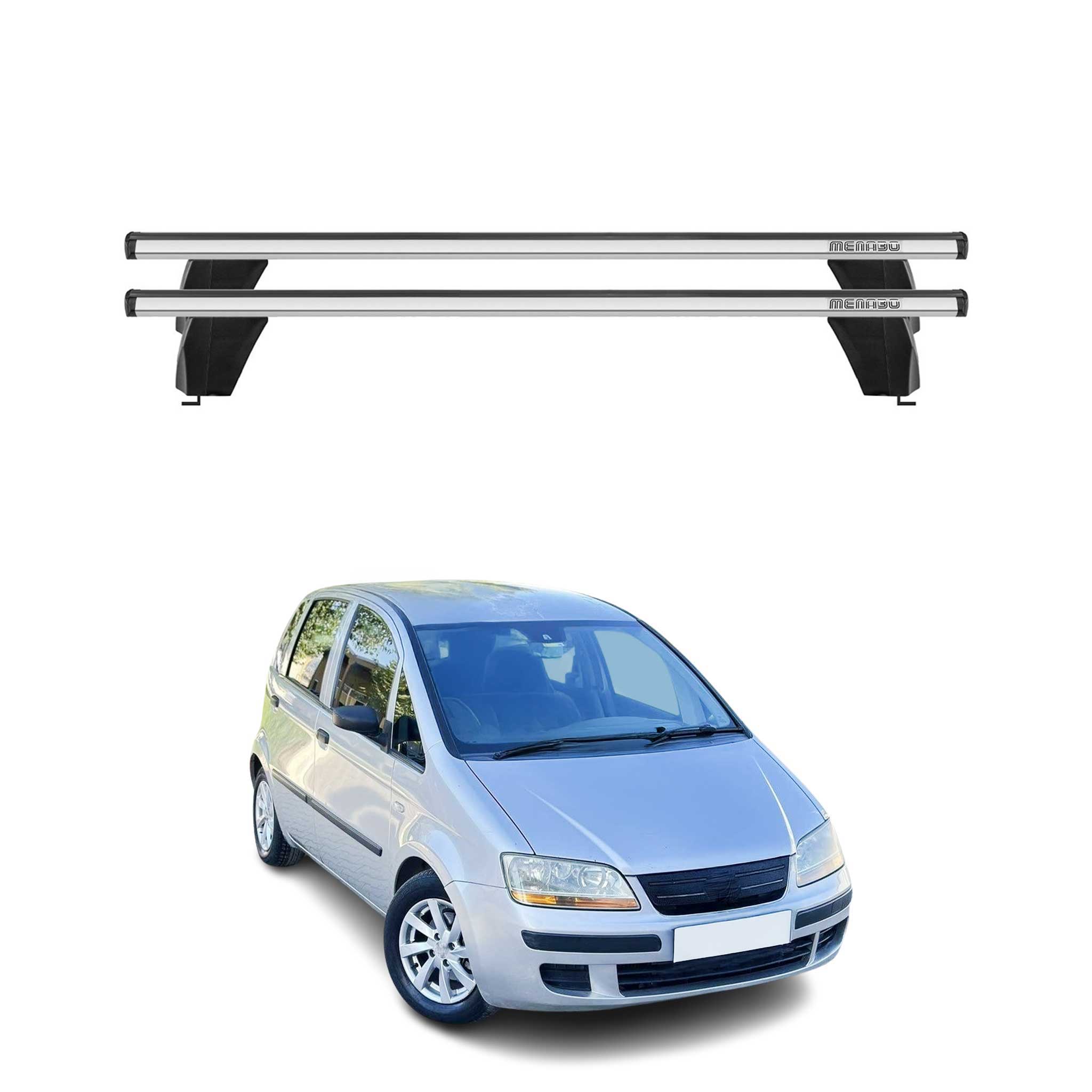 Menabo Dachträger Grundtäger für Fiat Idea 2003-2012 75kg Aluminium Silber 2 tlg