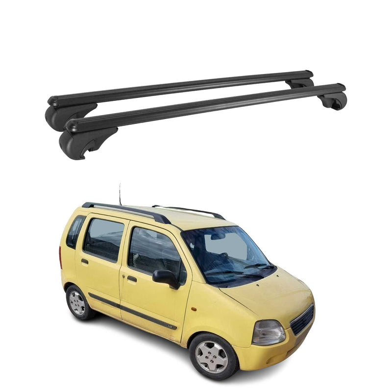 Dachträger für Suzuki Wagon R+ 1997-2004 Gepäckträger Grundträger Alu Schwarz 2x