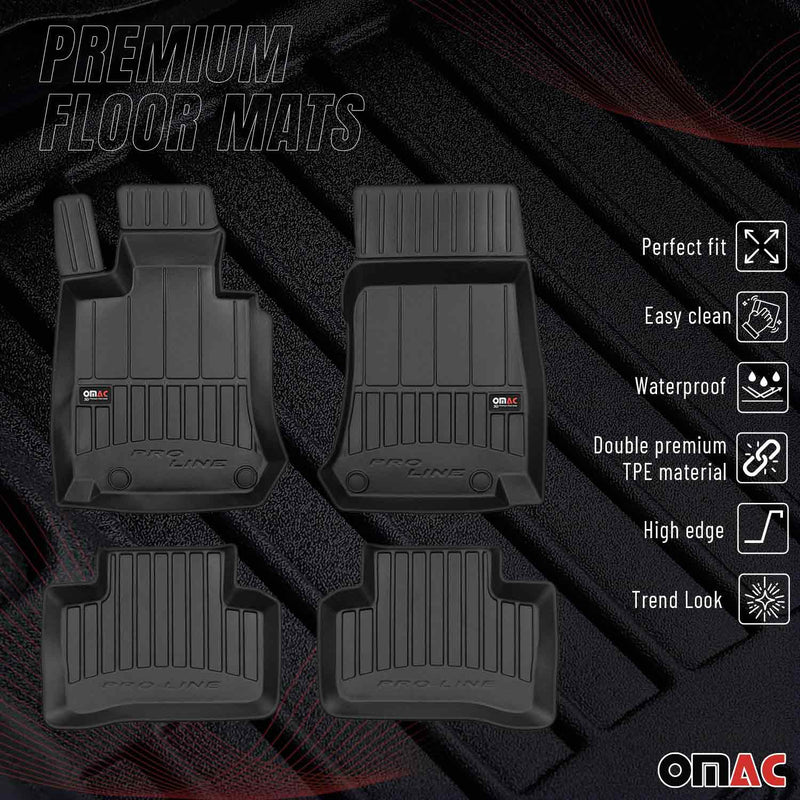 OMAC Gummi Fußmatten für Mercedes GLC X253 C253 2015-2022 Premium TPE Schwarz 4x