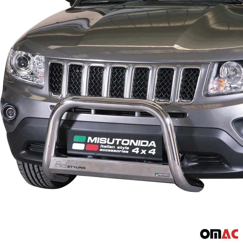 Frontbügel Frontschutzbügel für Jeep Compass 2011-2016 ø63mm Stahl Silber Schutz