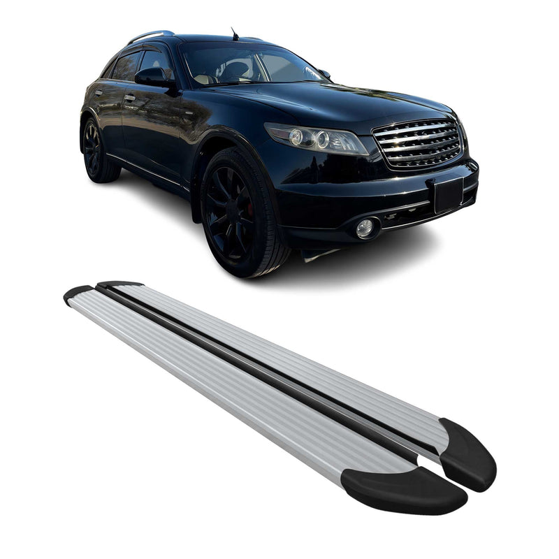 Trittbretter Seitenschweller für Infiniti FX35 2003-2008 Alu Silber 2tlg