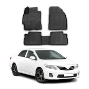 OMAC Gummimatten Fußmatten für Toyota Corolla 2007-2013 TPE Automatte Schwarz 4x