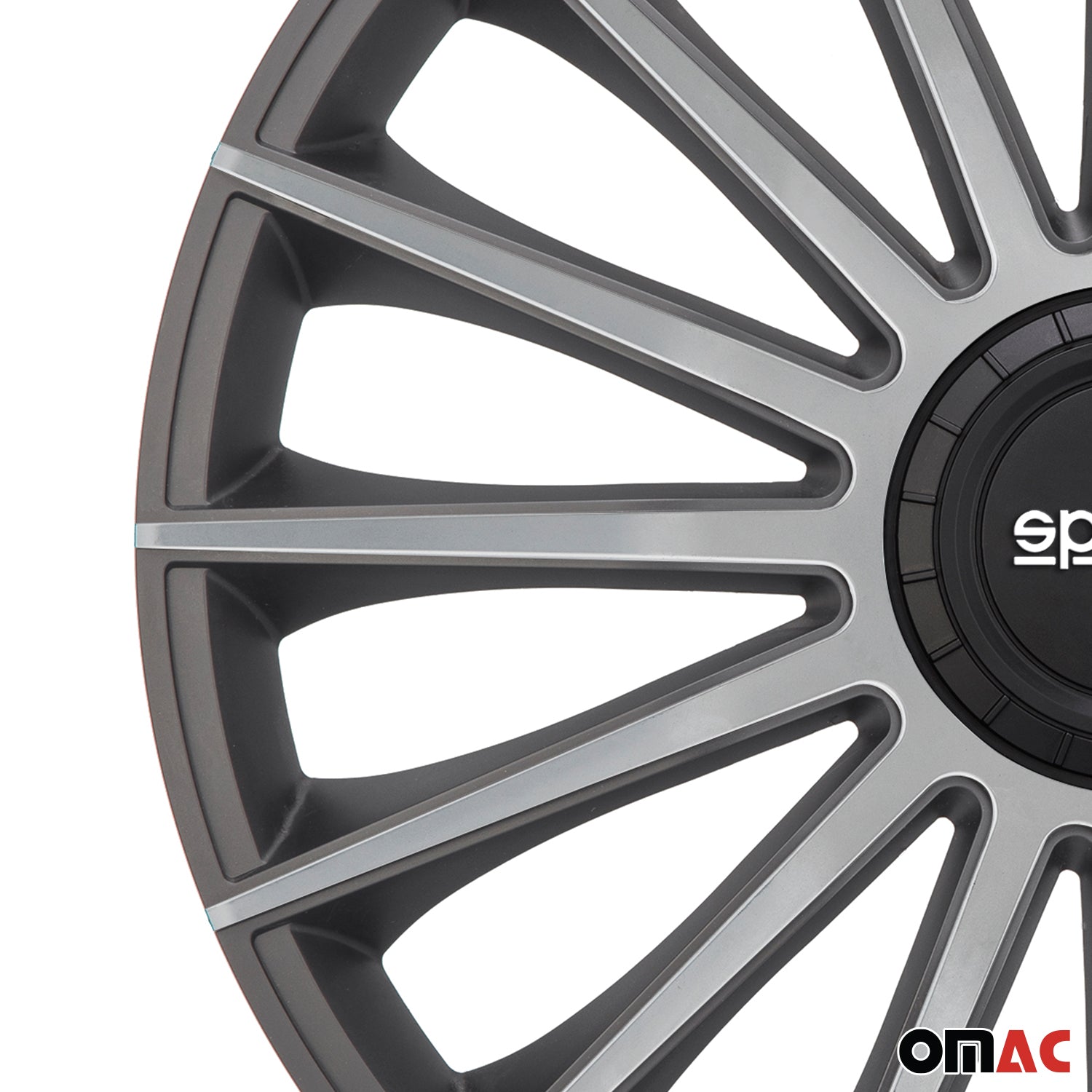 Radkappen Radzierblenden Sparco Treviso 16" Zoll Abdeckung Set Grau Silber 4x