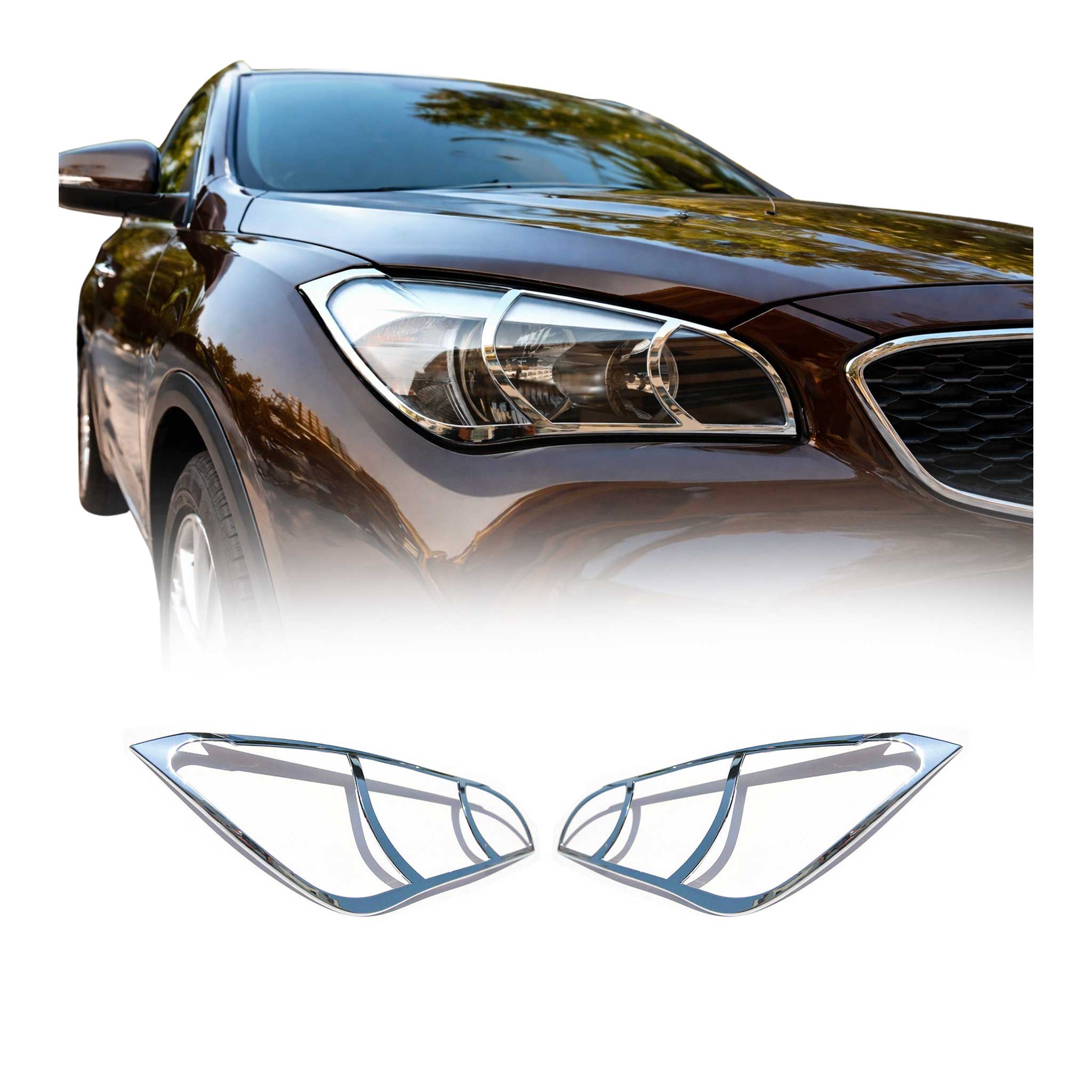 Scheinwerfer Frontlicht Rahmen für BMW X1 E84 2009-2015 Chrom Blende ABS
